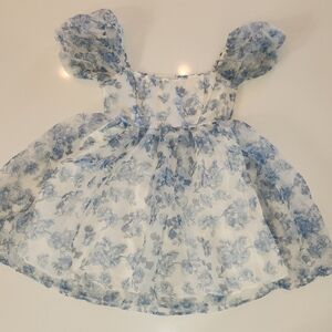 Altar'd State Blue and White Smocked Dress